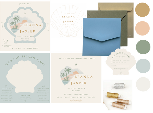 Island Time: Invitation and Envelope