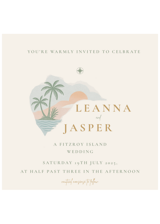 Island Time: Invitation and Envelope