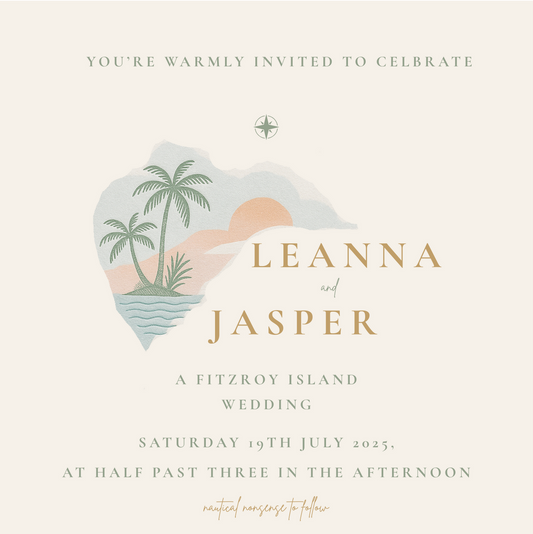 Island Time: Invitation and Envelope